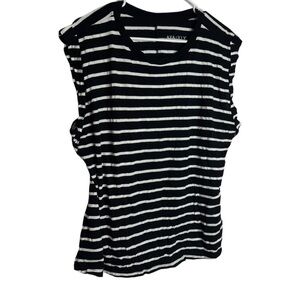 Ava & Viv Black and White Sleeveless Muscle Tee